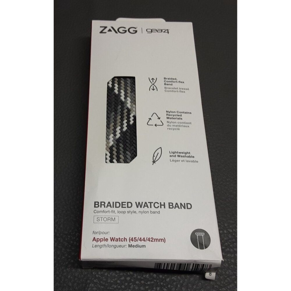 New Zagg Gear4 Braided Watch Band Apple 41/40/38mm Medium Open Box